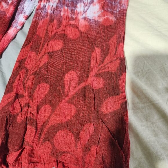 Papa Vancouver Pants Boho Wide Leg Crinkle Fabric Rayon Made in India - Picture 4 of 10